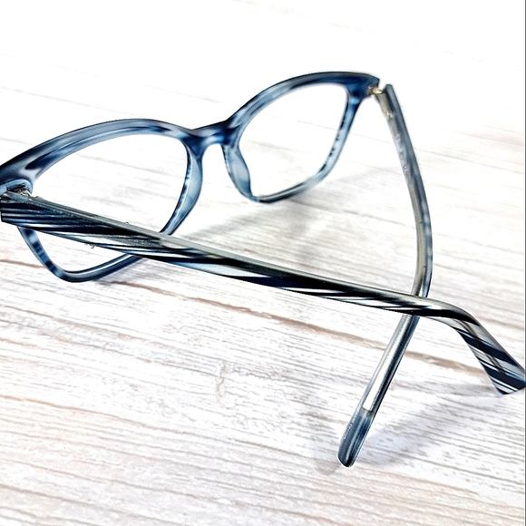 NEW Prescription-Ready Eyeglass Frame blue stripe lightweight glasses 54-17-140 - Picture 3 of 4